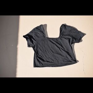 Black Square Neck Crop Top